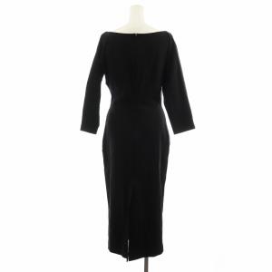 FENDI 21年製 ワンピース ロング丈 7分袖 シルク 絹 42 黒 ブラック /AN32