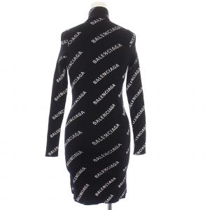 BALENCIAGA オールオーバーロゴ リブワンピース S ブラック 595196