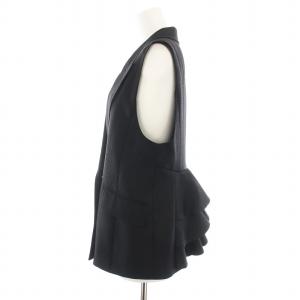 Diagram 24AW バックフリルベスト 0324357003 ジレ ダブル ミドル丈 36 黒