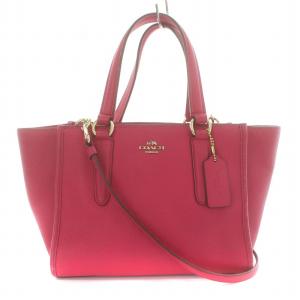 ミニクロスビー 33996 ショルダーバッグ ハンドバッグ 2WAY レザー チャーム付き ピンク /KU