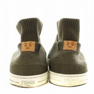 FENDI テクニカルニット スニーカー シューズ 7 カーキ /AN12 D