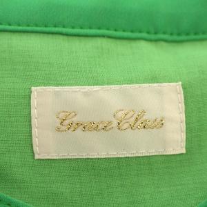 Grace Class 23SS シャツワンピース ロング 半袖 ワンピース ベルト付 36 S グリーン 緑