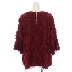 SEE BY CHLOE シャツ ブラウス フリンジ 七分袖 38 赤 レッド /DK