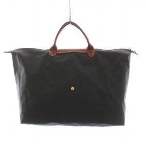 Longchamp ル プリアージュ L トートバッグ ナイロン レザー グレー 茶