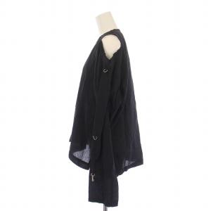 HYSTERIC GLAMOUR 23SS MELT APPLE プルオーバーガーゼシャツ ブラウス 長袖 クルーネック プリント F 黒 01231AH03