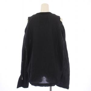 HYSTERIC GLAMOUR 23SS MELT APPLE プルオーバーガーゼシャツ ブラウス 長袖 クルーネック プリント F 黒 01231AH03