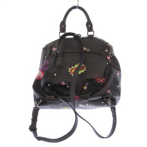 HYSTERIC GLAMOUR リュックサック デイバッグ ハンドバッグ 2WAY 総柄 レザー 黒 ブラック