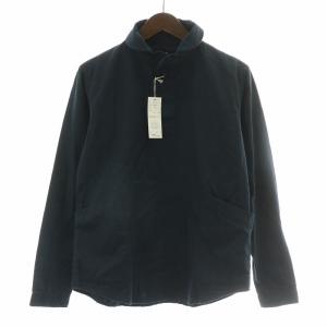 シャツ ブラウス 長袖 ハーフボタン M 紺 ネイビー タグ付き /BB