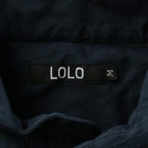 LOLO シャツ ブラウス 長袖 ハーフボタン M 紺 ネイビー タグ付き /BB