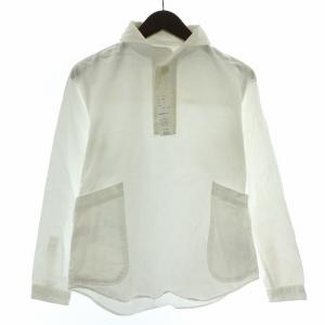 シャツ ブラウス 長袖 ハーフボタン S 白 ホワイト タグ付き /BB