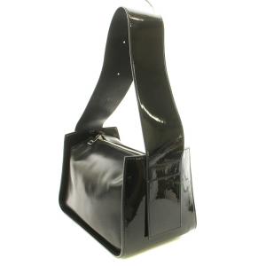 Ameri VINTAGE 23AW ENAMEL WIDE SHOULDER SQUARE BAG ハンドバッグ 黒 /MM