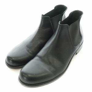 PADRONE SIDE GORE BOOTS サイドゴアブーツ ショート ローヒール レザー 牛革 40 黒 ブラック