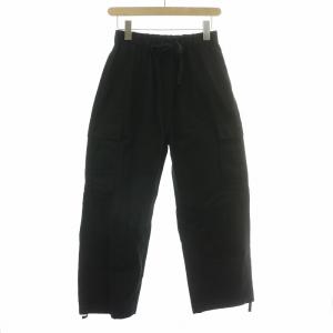 コットンリップストップカーゴパンツ イージー ウエストゴム F 黒 ブラック タグ付き /BB