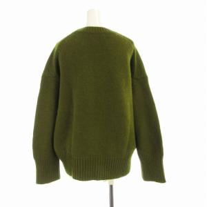 GALERIE VIE ファインウール クルーネックプルオーバー ニット セーター 長袖 S カーキ 23-02-05-02304