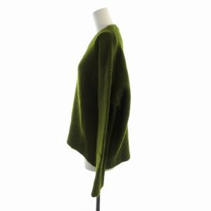 GALERIE VIE ファインウール クルーネックプルオーバー ニット セーター 長袖 S カーキ 23-02-05-02304
