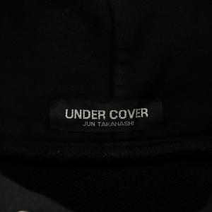 UNDERCOVER パーカー プルオーバー 胸元ロゴ 4 黒 ブラック 白 ホワイト UCX9802