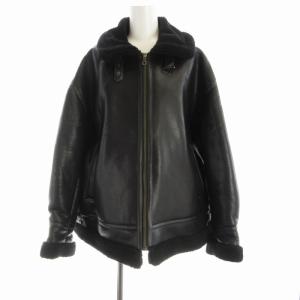 ムートンジャケット フェイクレザー 裏地ボア 1 黒 ブラック 63-18-0118-462 /RO