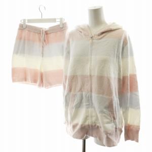 ルームウェア 部屋着 セットアップ 3点セット ウォッシャブルスムージー3ボーダーパーカー ショートパンツ