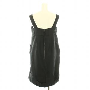 FOXEY BOUTIQUE ワンピース ひざ丈 ノースリーブ 絹 シルク 38 黒 ブラック 22938 /YT