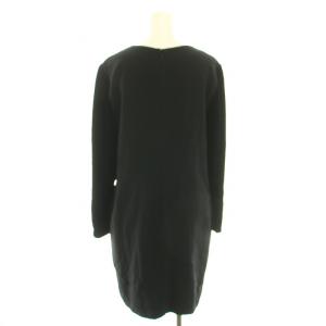 FOXEY BOUTIQUE ワンピース ひざ丈 長袖 ベロアリボンブローチ 40 黒 ブラック /YT