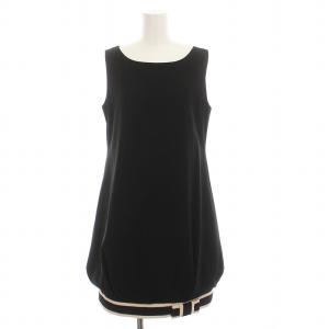 ホイップリボン ノースリーブワンピース ひざ丈 40 ブラック 32460 /YM