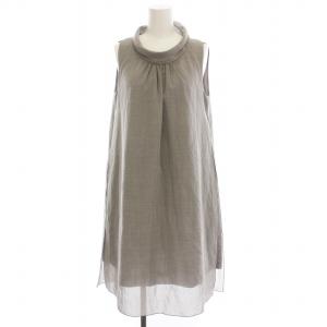 ワンピース ひざ丈 ノースリーブ 40 グレー 33711