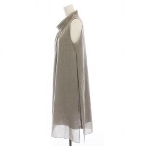 FOXEY NEW YORK ワンピース ひざ丈 ノースリーブ 40 グレー 33711
