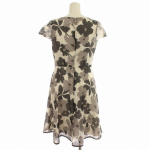 M'S GRACY ワンピース 花柄 メッシュ 半袖 ひざ丈 38 M 黒 グレー