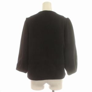 TO BE CHIC W5714-233-09 スウェット ジャケット 裏ボア ブルゾン ジップアップ パフスリーブ S相当 黒 ブラック