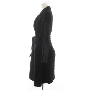 J&M DAVIDSON アルパカウールベルテッドコート アウター ミドル丈 ベルト 8 黒 ブラック /BB