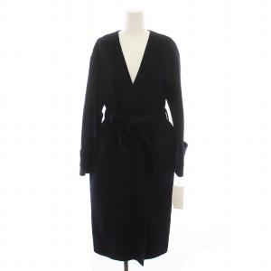 ロングガウンコート ノーカラー アウター 0 紺 09WfC191014 /YM