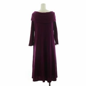 SYBILLA オフタートルドレス ロング 長袖 インナー付き M パープル GBPAN-18390 /NQ