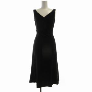 ノースリーブ ワンピース マキシ ロング Vネック XS 黒 ブラック GDEGS-07590 /RO