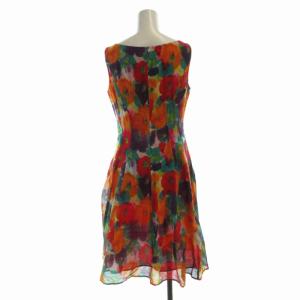 SYBILLA ノースリーブ ワンピース ひざ丈 花柄 絹 シルク混 M マルチカラー GBEGN-22490 /RO