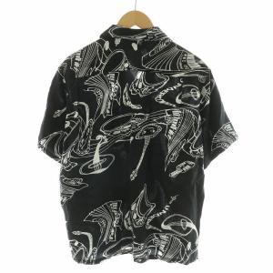 UNDERCOVER ジョン John オープンカラーシャツ 半袖 総柄 2 ブラック JUT7401