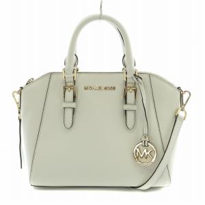 CIARA 2WAY ハンドバッグ ショルダーバッグ レザー ロゴチャーム 白 ホワイト 35S8GC6M2L