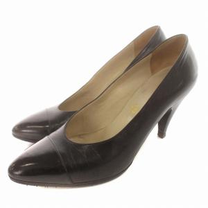 パンプス レザー 4 黒 ブラック /G