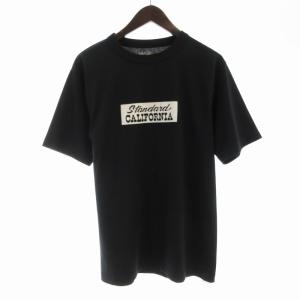 Tシャツ カットソー プリント クルーネック 半袖 紺 ネイビー