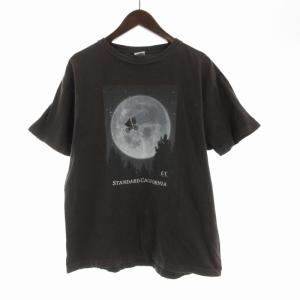 Tシャツ カットソー E.T プリント クルーネック 半袖 M グレー