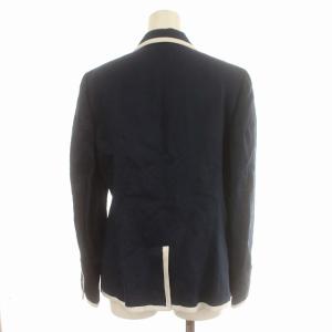 Brooks Brothers リネン テーラードジャケット シングル ブレザー 背抜き 麻 6 S ネイビー 紺 /G