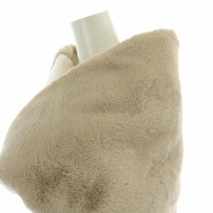 EMPORIO ARMANI スヌード フェイクファー ニット バイカラー グレー ライトベージュ /BB