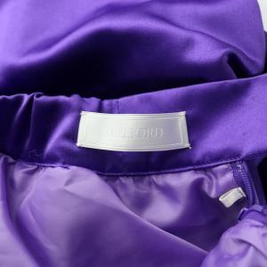 CELFORD 23AW タックボリュームサテンスカート フレア ギャザー ミモレ ロング 無地 36 紫 パープル