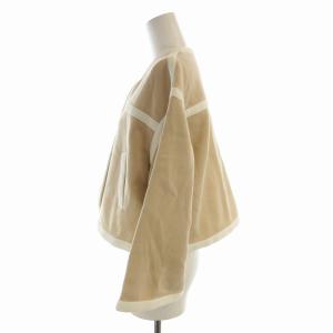 TO BE CHIC ノーカラージャケット 七分袖 40 ベージュ W5F0170740 /EE