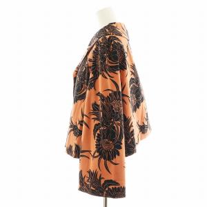 PRADA ジャケット 花柄 シルク 44 オレンジ ブラック