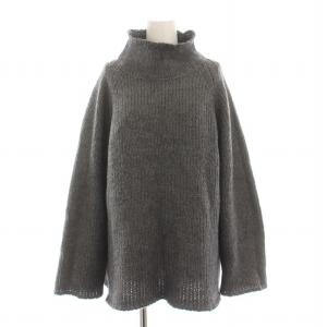 HIGH NECK MOHAIR PO モヘアハイネックニットプルオーバー セーター 長袖 無地 F グレー