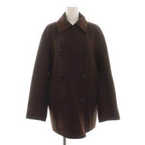 ダブルブレストPコート ピーコート アウター ウール カシミヤ P 茶 ブラウン 0309604 /BB