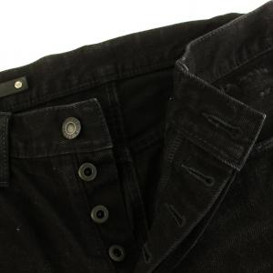 MINEDENIM グランジスリムフィット デニムパンツ ジーンズ ボタンフライ ダメージ加工 6 黒 ブラック /YT
