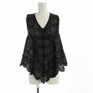 カットソー ノースリーブ カットワーク レース XS 黒 ブラック 2710700219 /RO