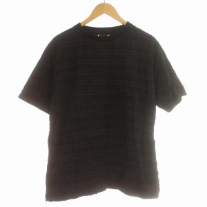 Tシャツ ボーダー ビッグシルエット 半袖 ポケット ポケT 1 S 黒 ブラック /G