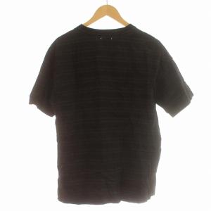 MINEDENIM Tシャツ ボーダー ビッグシルエット 半袖 ポケット ポケT 1 S 黒 ブラック /G